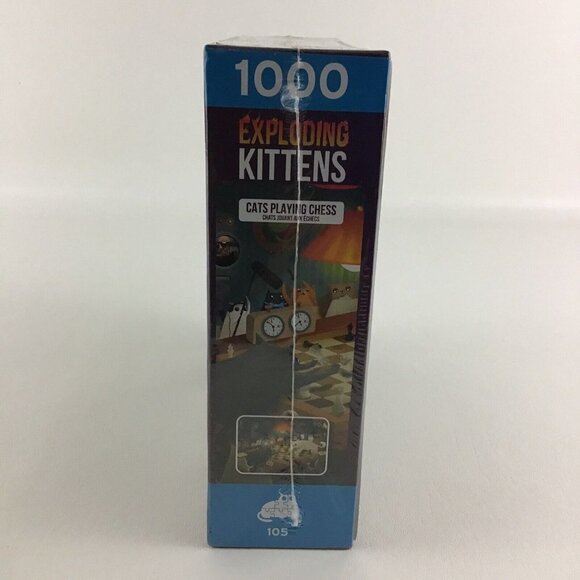 Exploding Kittens Jigsaw Puzzle 1000 Piece Cats Playing Chess Blueboard SEALED - Picture 5 of 6